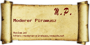 Moderer Piramusz névjegykártya